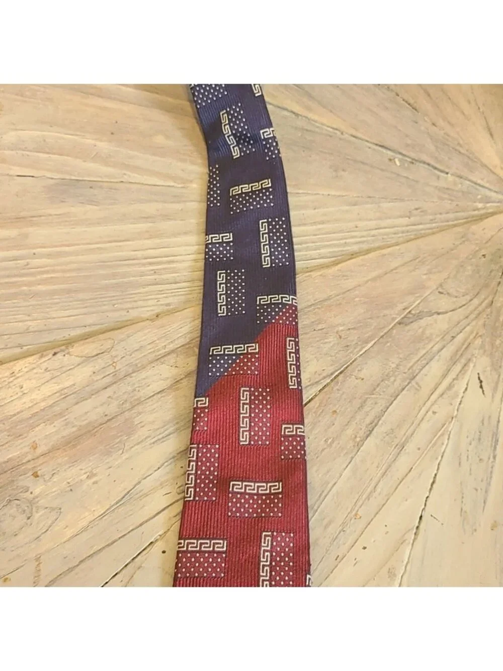 Versace collection vintage retro colour block 100% silk tie